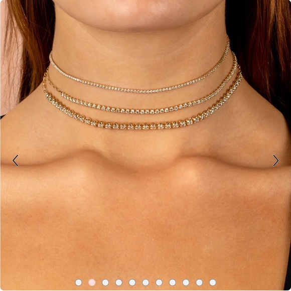 2 carat gold Cupcake Set Diamond Tennis Choker 14K - Picture 3 of 3